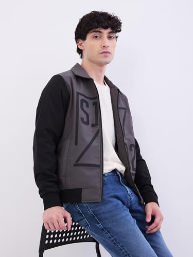 SPYKAR Men's A-Line Coat (MJKLW2BE028_Slate Grey