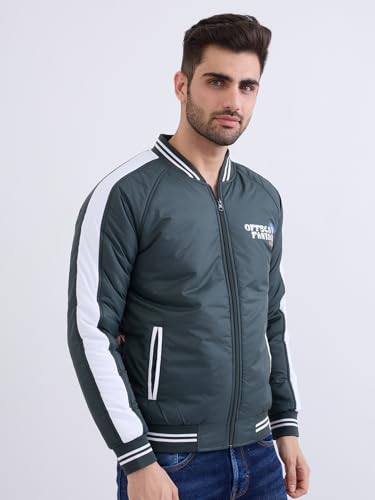 Spykar Bottle Green Straight Fit Casual Jackets For Men