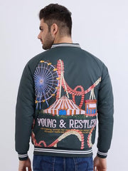 Spykar Bottle Green Straight Fit Casual Jackets For Men