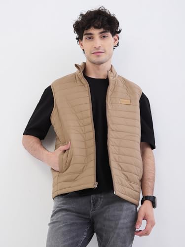 SPYKAR Men's A-Line Coat (MJKSL2BE019_Camel Khaki