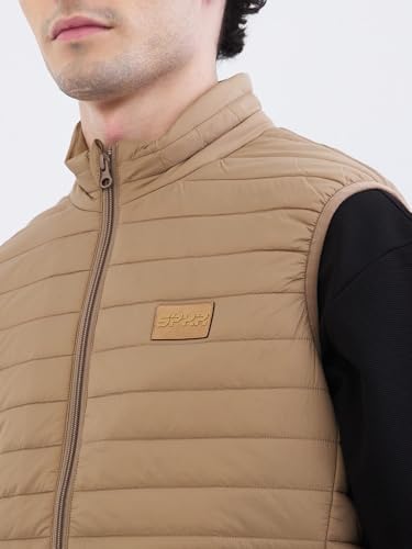 SPYKAR Men's A-Line Coat (MJKSL2BE019_Camel Khaki