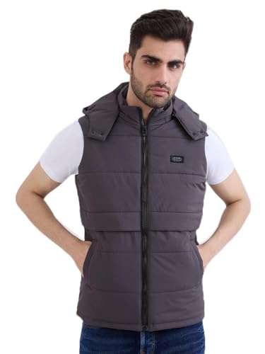 Spykar Charcoal Grey Straight Fit Casual Jackets For Men