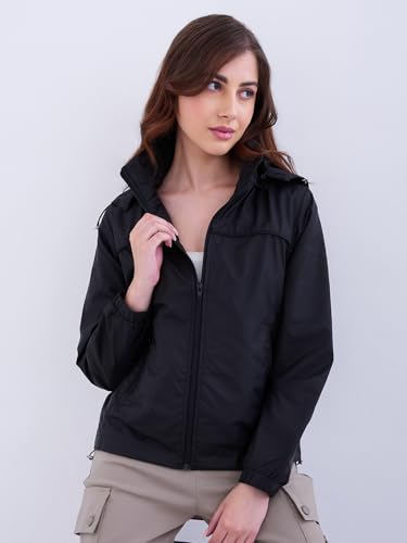 Spykar Black Regular Fit Casual Jackets For Women