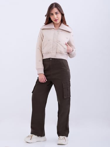 Spykar Beige Regular Fit Casual Jackets For Women