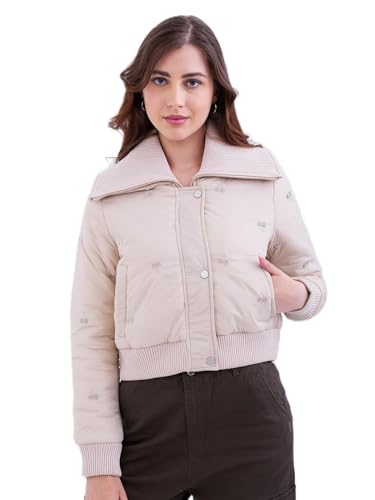 Spykar Beige Regular Fit Casual Jackets For Women