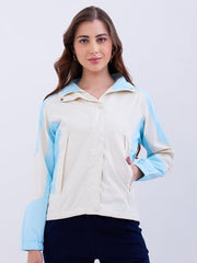 Spykar Sky Blue Regular Fit Casual Jackets For Women