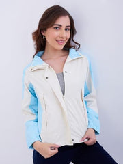 Spykar Sky Blue Regular Fit Casual Jackets For Women
