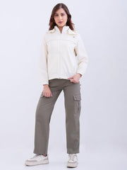 Spykar Off White Regular Fit Casual Jackets For Women
