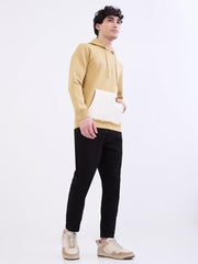 SPYKAR Men's Polycotton Neck Hooded Sweatshirt (MSSHW2BE033TAUPEBEIGE_Taupe Beige