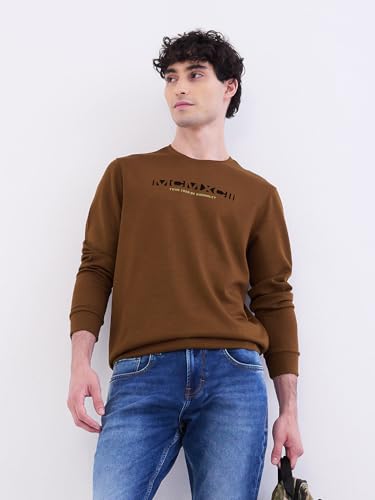Spykar Military Green Slim Fit Casual Sweatshirts for Men