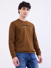 Spykar Military Green Slim Fit Casual Sweatshirts for Men