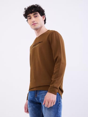 Spykar Military Green Slim Fit Casual Sweatshirts for Men