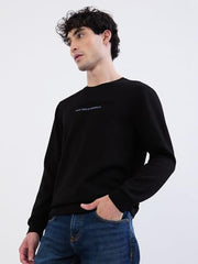 Spykar Black Slim Fit Casual Sweatshirts for Men