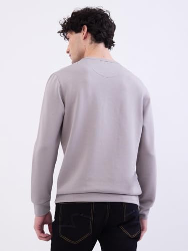 Spykar Silver Grey Slim Fit Casual Sweatshirts for Men