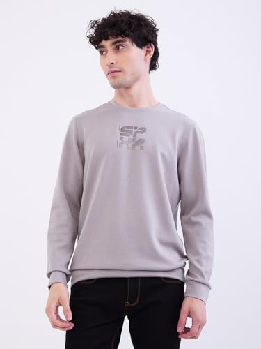 Spykar Silver Grey Slim Fit Casual Sweatshirts for Men