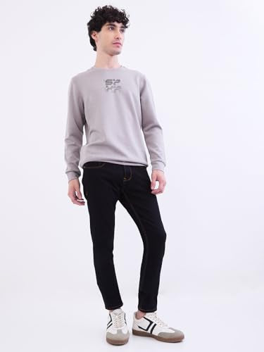 Spykar Silver Grey Slim Fit Casual Sweatshirts for Men