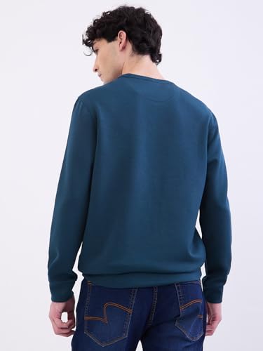 Spykar Teal Green Slim Fit Casual Sweatshirts for Men