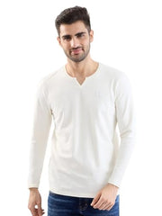 Spykar White Slim Fit Casual T-Shirts for Men