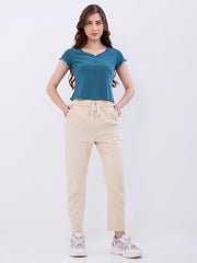 Spykar Marine Teal Blue Slim Fit Casual T-Shirts for Women