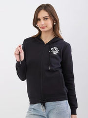 Spykar Black Relaxed Fit Casual Sweatshirts for Women