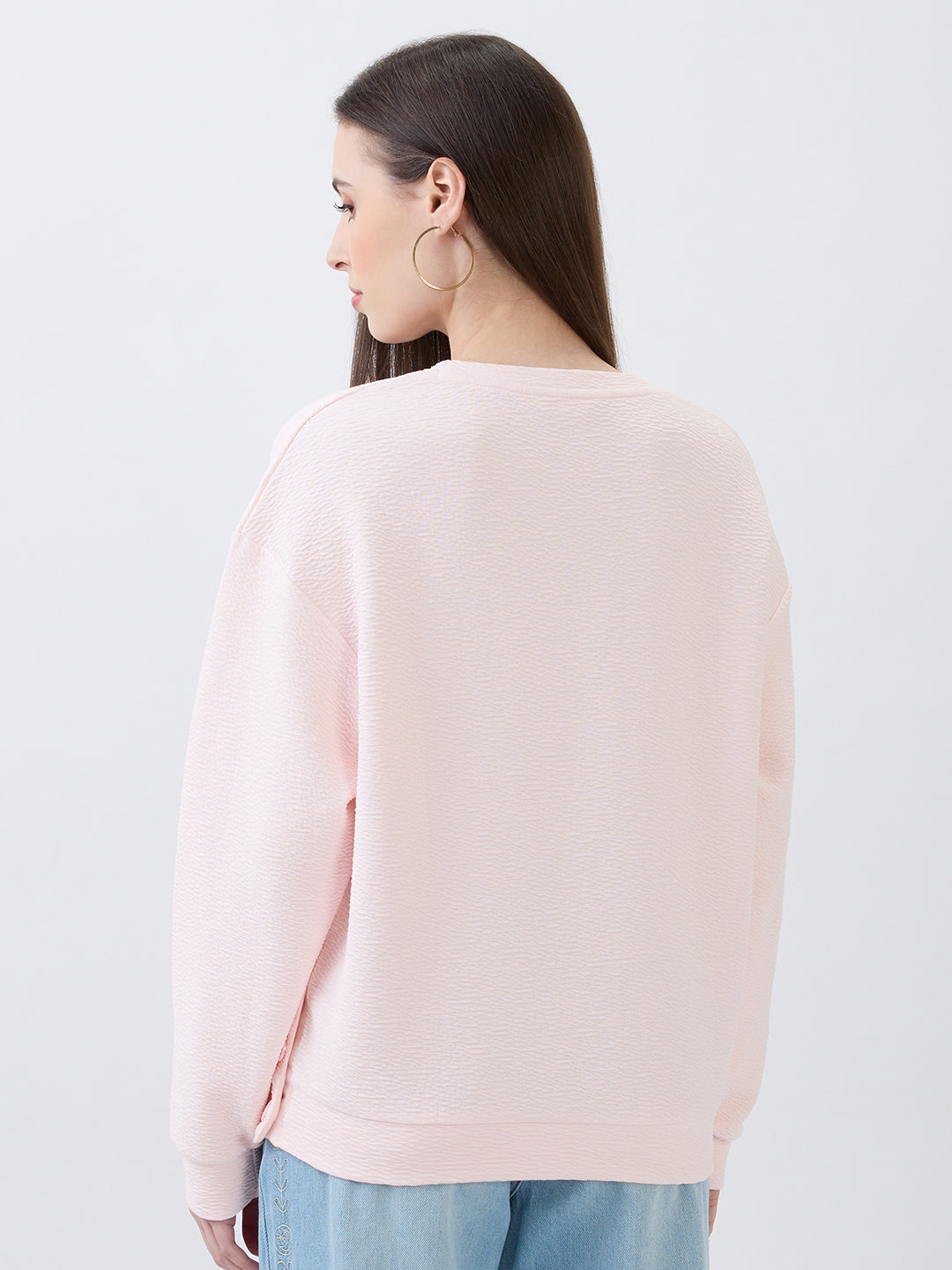 Women Icy Pink Relaxed Fit Sweatshirts
