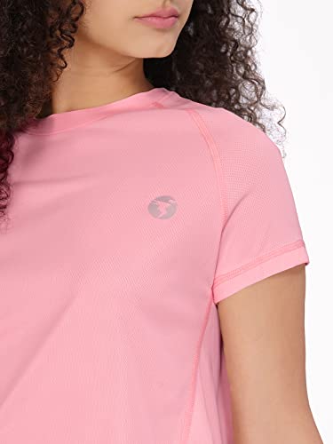 TECHNOSPORT Women's Regular Fit T-Shirt (W105_Peach