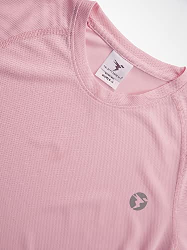 TECHNOSPORT Womens Polyester Regular Fit Crewneck Half Sleeve Shirt Sleeve Peach Large|WTW105PCHLAR