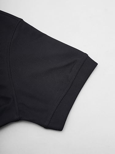 TECHNOSPORT W129 Womens T-Shirt Pique Polo Neck Half Sleeve Black M (WTW129BLKMED)