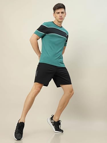 TECHNOSPORT Men's Active Shorts - (MSOR76BLK2XL_Black_2XL) Pack of 1