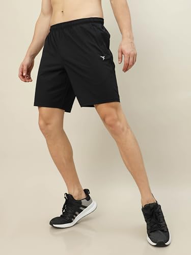 TECHNOSPORT Men's Active Shorts - (MSOR76BLK2XL_Black_2XL) Pack of 1
