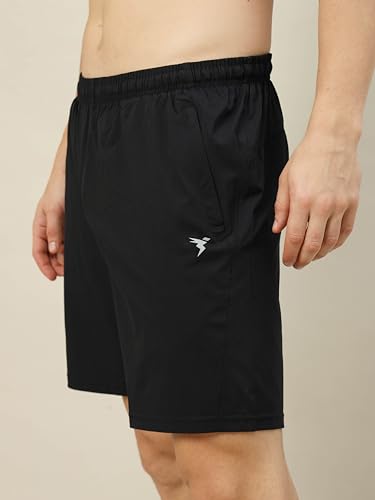 TECHNOSPORT Men's Active Shorts - (MSOR76BLK2XL_Black_2XL) Pack of 1
