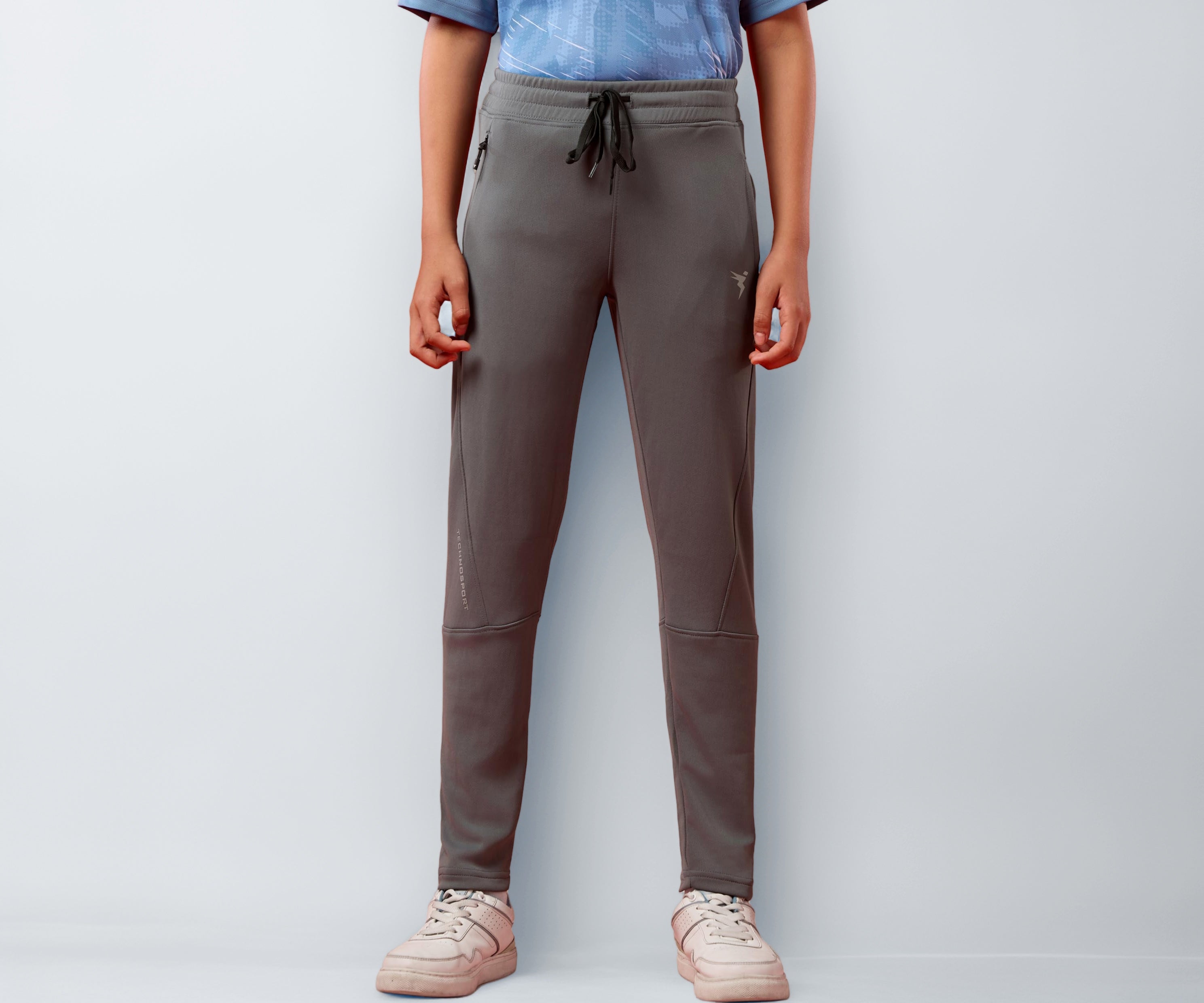 TECHNOSPORT Boy's Slim Fit Track Pant - (BPBR25IRG030_Iron Grey_7-8 Years)
