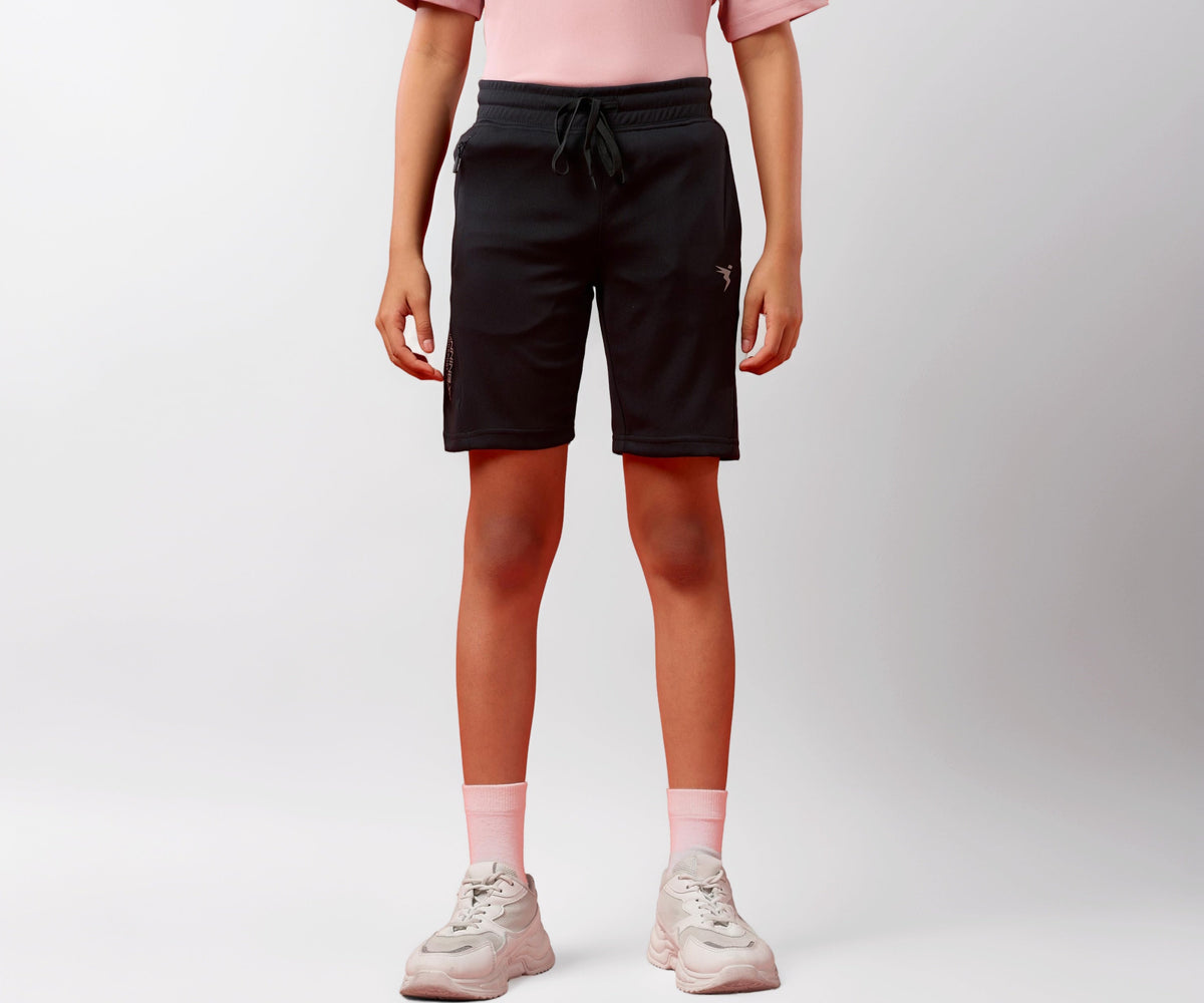 TECHNOSPORT Boys Regular Shorts - (BSBR26BLK032_Black_9-10 Years)