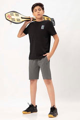 TECHNOSPORT Boys Regular Shorts - (BSBR26IRG032_Iron Grey_9-10 Years)