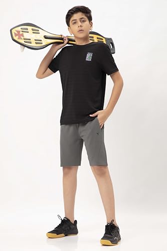 TECHNOSPORT Boys Regular Shorts - (BSBR26IRG034_Iron Grey_11-12 Years)