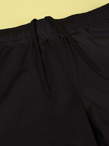 TECHNOSPORT Womens Regular Fit Track Pant for Gym, Workout & Sports - (WPW134BLK_Black_S)