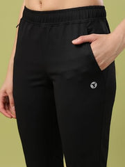 TECHNOSPORT Womens Regular Fit Track Pant for Gym, Workout & Sports - (WPW134BLK_Black_S)