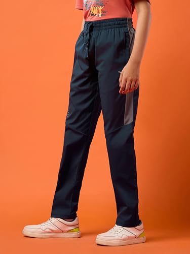 TECHNOSPORT Boys Slim Fit Sports Trackpants (Blue Camo) Kids Track Pants with TS Flexi Moisture-Wicking Fabric, Cargo Pockets, Drawstring | Track Pants for Boys 14-16 Years