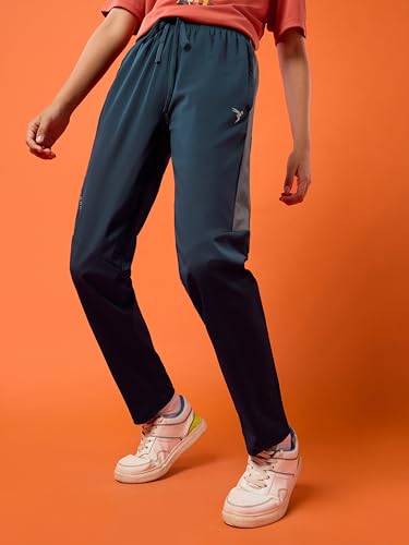 TECHNOSPORT Boys Slim Fit Sports Trackpants (Blue Camo) Kids Track Pants with TS Flexi Moisture-Wicking Fabric, Cargo Pockets, Drawstring | Track Pants for Boys 14-16 Years