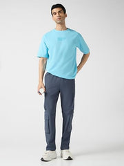 TECHNOSPORT Men Solid Relaxed Fit Sports Cargo Trackpants with DURACOOL+ (Grey) Cargo Track Pants for Man Polyester