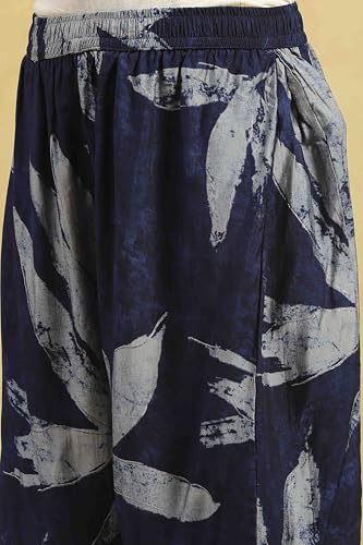Rangriti Women's Viscose Blend Kurta Set (INDGLM20817AW25IND_Indigo Blue