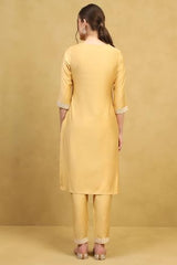 Rangriti Women's Viscose Rayon Kurta Set (FSGLM22451AW25YEL_Yellow