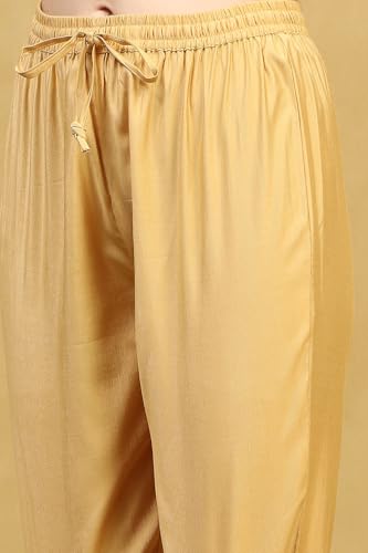 Rangriti Women's Viscose Rayon Kurta Set (FSGLM22451AW25YEL_Yellow