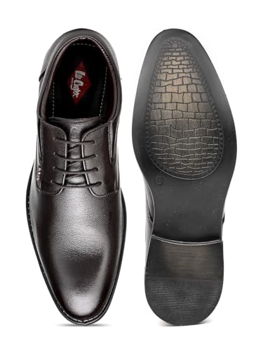 Lee Cooper LC1473E2R Brown Mens Leather Formal Shoes UK-9