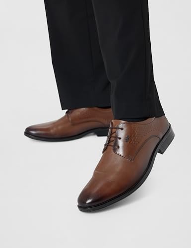 Lee Cooper Men's LC4865ER Leather Formal Shoes_LC4865ER_Brown_45EU