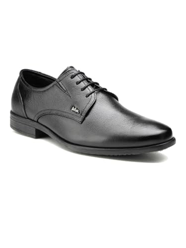 Lee Cooper LC2157B3R Men's Leather Derby Formal Shoes | Lightweight, Comfortable & Stylish Lace-Ups for Office, Business 41EU_7UK Black