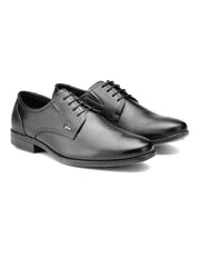 Lee Cooper LC2157B3R Men's Leather Derby Formal Shoes | Lightweight, Comfortable & Stylish Lace-Ups for Office, Business 41EU_7UK Black