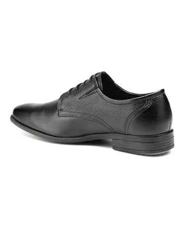 Lee Cooper LC2157B3R Men's Leather Derby Formal Shoes | Lightweight, Comfortable & Stylish Lace-Ups for Office, Business 41EU_7UK Black