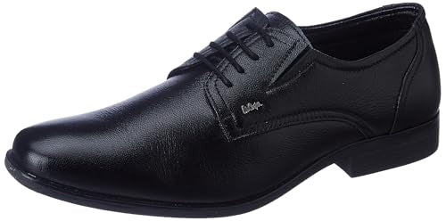 Lee Cooper LC2157B3R Men's Leather Derby Formal Shoes | Lightweight, Comfortable & Stylish Lace-Ups for Office, Business 41EU_7UK Black