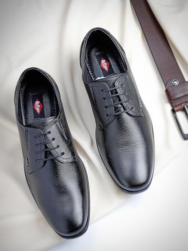 Lee Cooper LC2157B3R Men's Leather Derby Formal Shoes | Lightweight, Comfortable & Stylish Lace-Ups for Office, Business 42EU_8UK